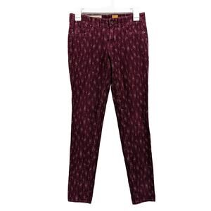 Anthropologie Pilcro And Letterpress Corduroy Pants Serif 26 Abstract‎ Burgundy